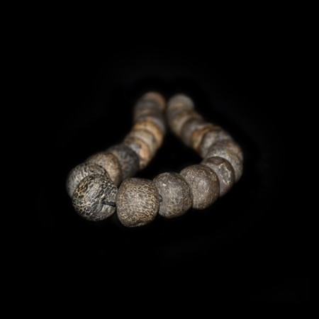 Strang mit antiken versteinerten Dinosaurier-Knochen Perlen