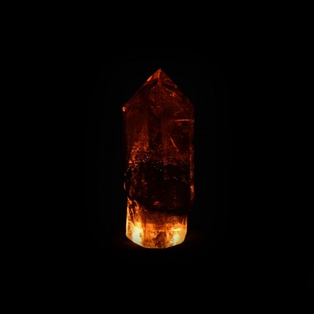 Polierter Bergkristall Rauchquartz LED Lampe