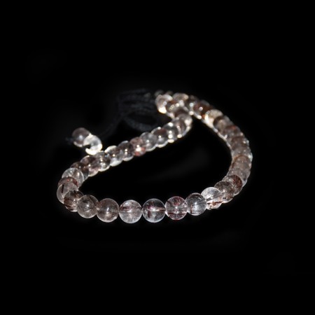 Transparente Kupfer Rutil Bergkristall mit Silberperlen Makramé Halskette