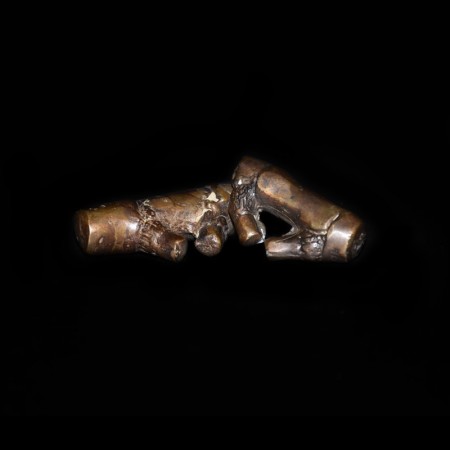 Paar antike Bronze "Prung Petuk" Bambus Totem