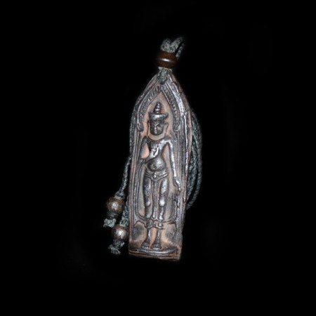 Antikes Buddha Metall Amulett Macramé Halskette