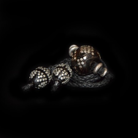 Antike Koralle mit Silbereinlagen Choker Halskette