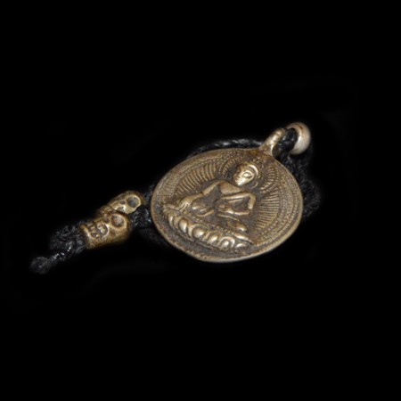 Antikes tibetisches Buddha Bronze Amulett Halskette