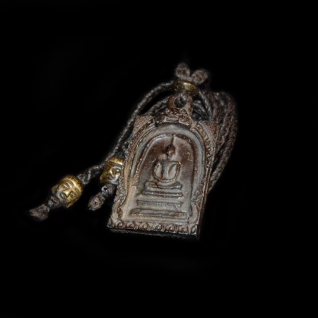 Altes Thai Bronze Buddha Amulett Halskette