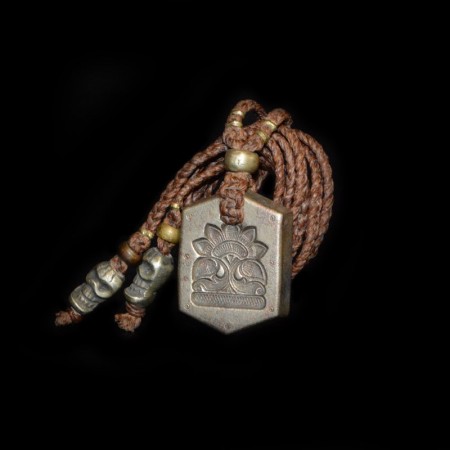 Antike Hindu Bronze Amulett Halskette