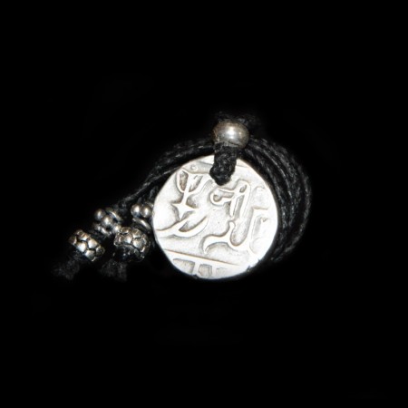 Antike Mughal Silber Rupee Münze Halskette